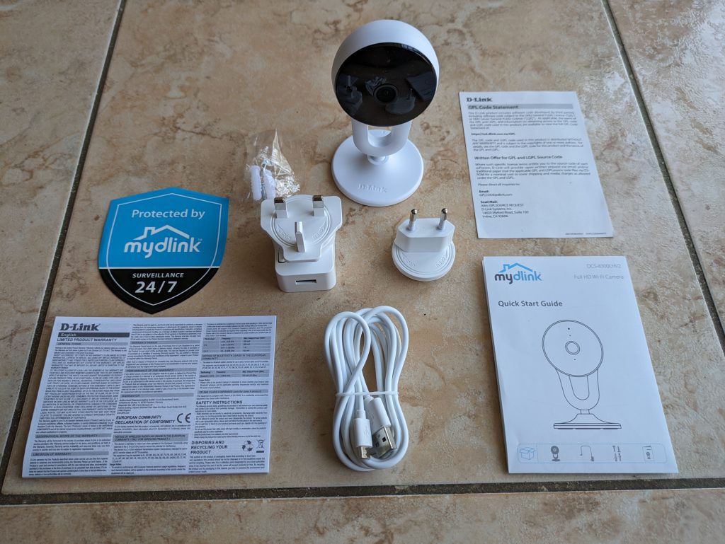 D-Link DCS 8300LHV2 mydlink Überwachungskamera gesamter Lieferumfang