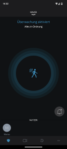 Dashboard der Somfy 2401563 Überwachungskamera