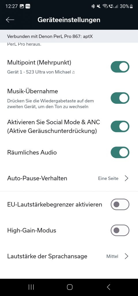 Denon PerL Pro Kopfhörer App 12