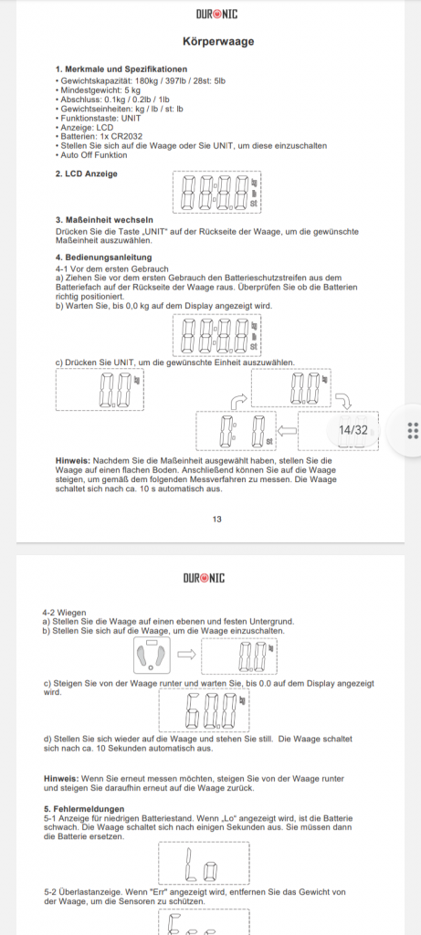 Duronic BS503 deutsche Bedienungsanleitung
