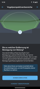 Einstellungen des Erfassungsbereichs der Vogelperspektive der Ring Spotlight Cam Pro Überwachungskamera