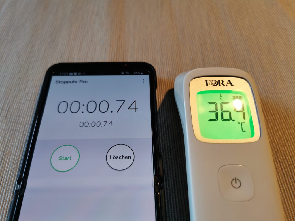 FORA IR42 Stirnthermometer Messdauer