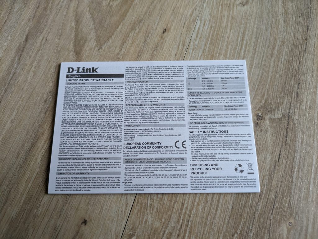 Garantie der D-Link DCS 8620L Überwachungskamera