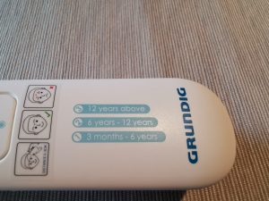 Grundig 20021 Stirnthermometer Detail Altersgruppen