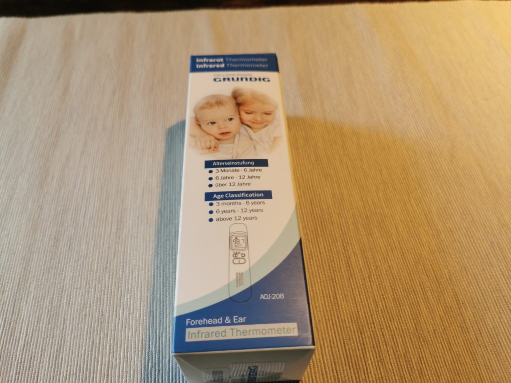 Grundig 20021 Stirnthermometer Verpackung vorn