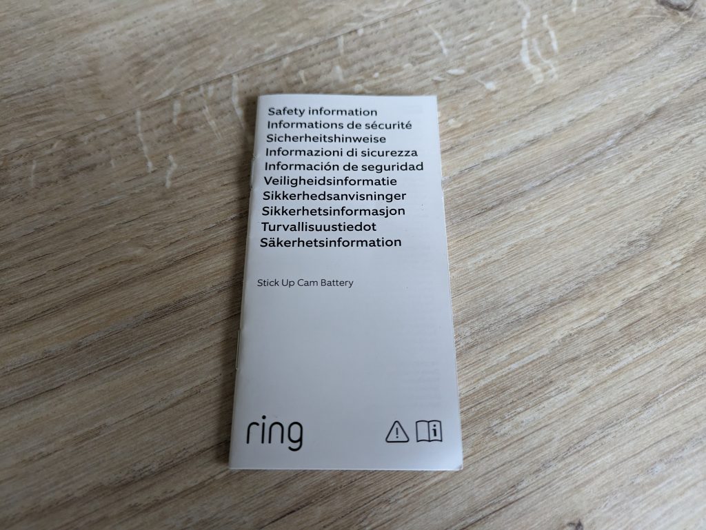 Hinweise der Ring Stick Up Cam Battery Überwachungskamera
