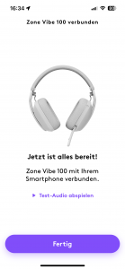 Logitech Zone Vibe 100 Headset Logi-App