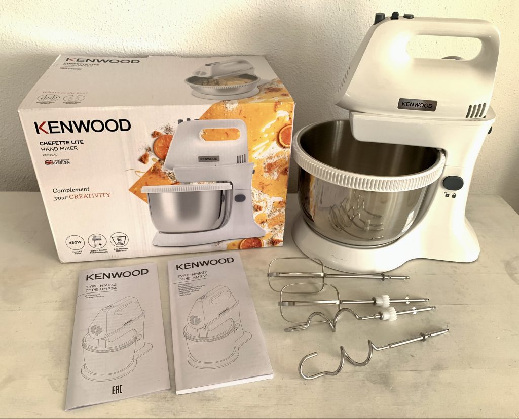 KENWOOD ‎HMP34.A0WH Handmixer ausgepackt mit Zubehör