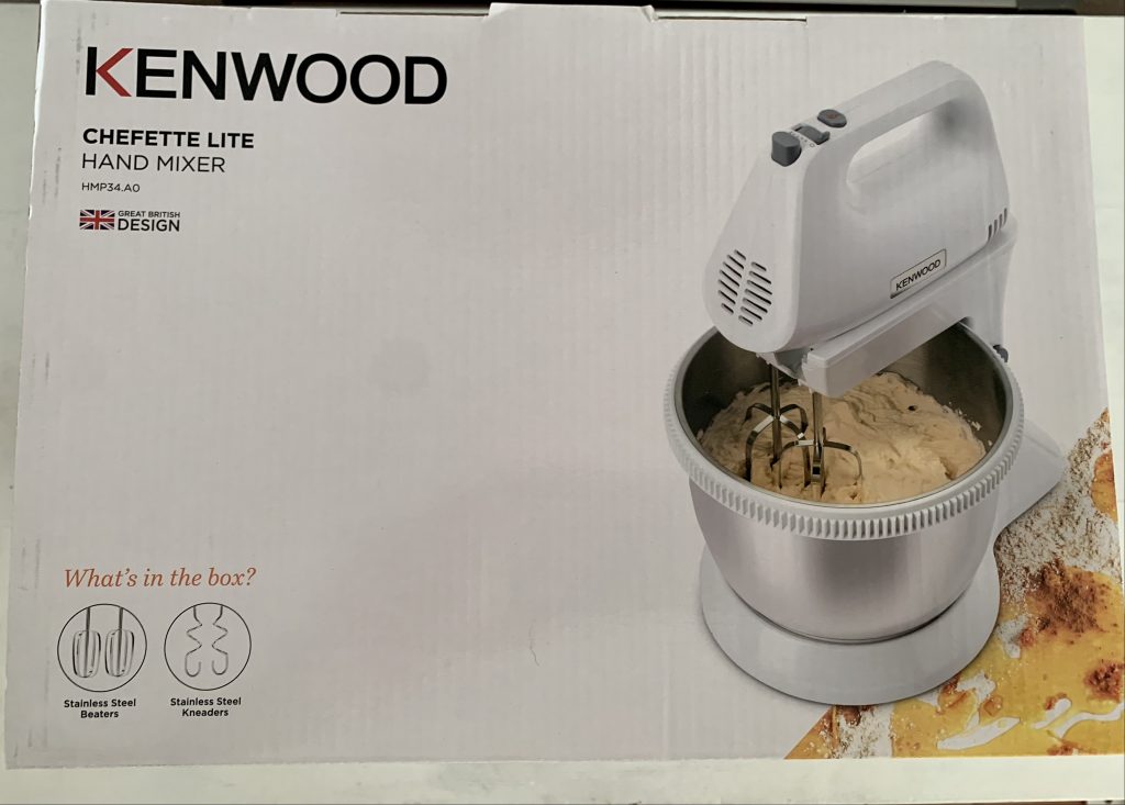 KENWOOD ‎HMP34.A0WH Handmixer im Karton von oben