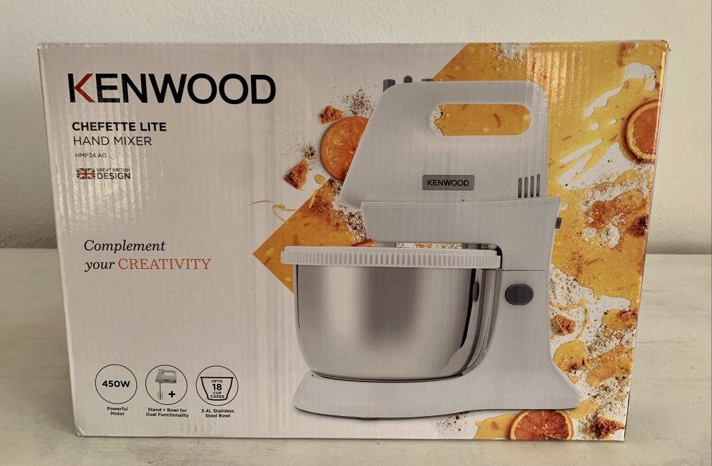 KENWOOD ‎HMP34.A0WH Handmixer in Verpackung von vorne
