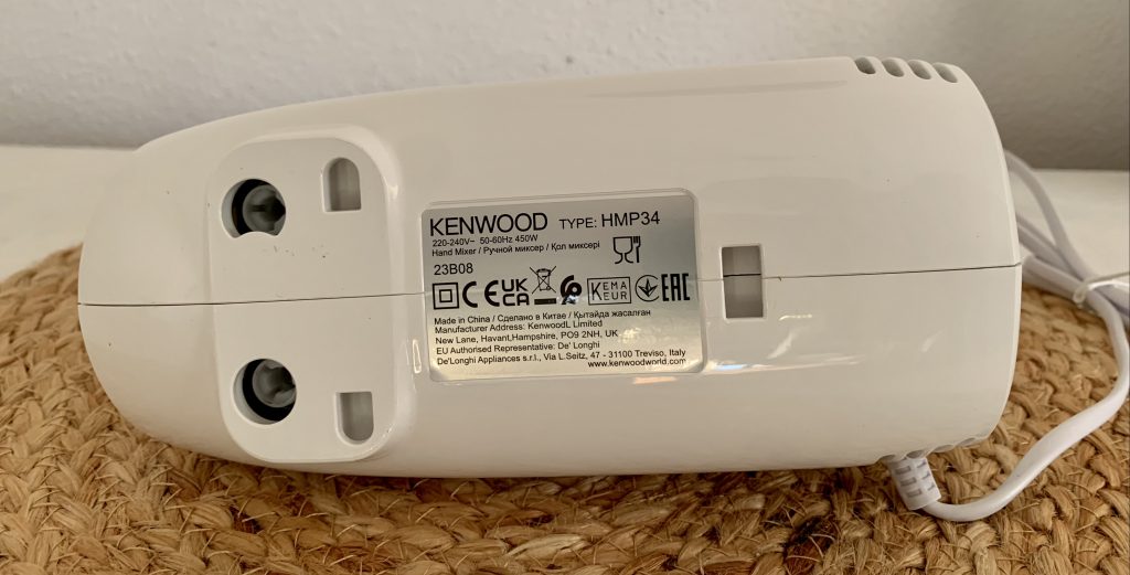 KENWOOD ‎HMP34.A0WH Handmixer von unten
