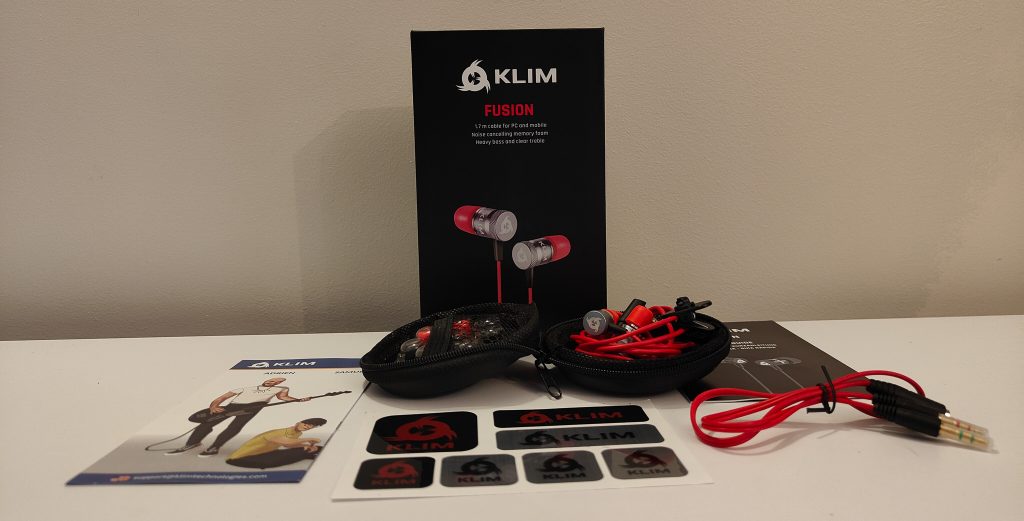 KLIM Fusion Kopfhörer kompletter Lieferumfang