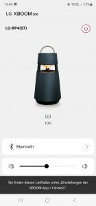 LG XBOOM 360 RP4G Bluetooth-Lautsprecher App 01