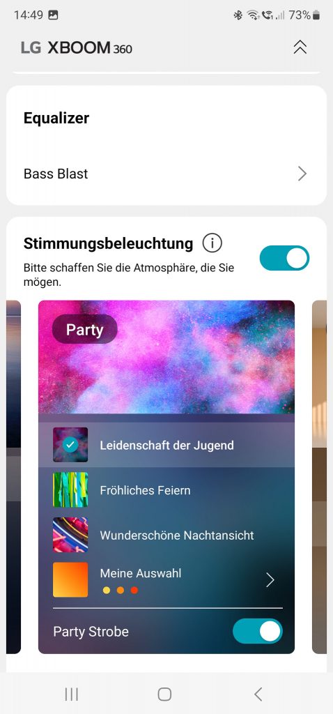LG XBOOM 360 RP4G Bluetooth-Lautsprecher App 02