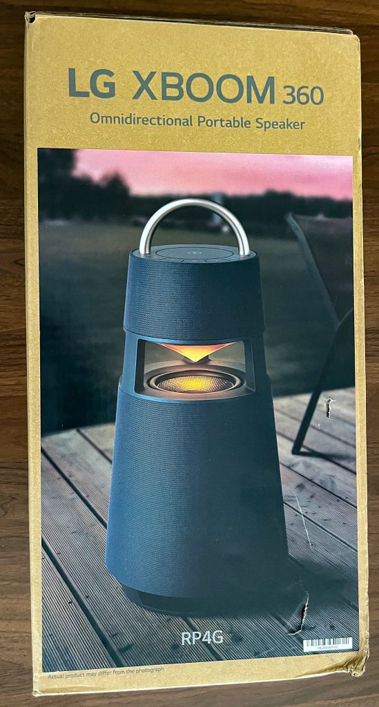LG XBOOM 360 RP4G Bluetooth-Lautsprecher Verpackung