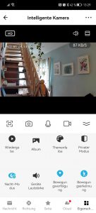 Live-Ansicht der Owltron W1 Überwachungskamera in de App