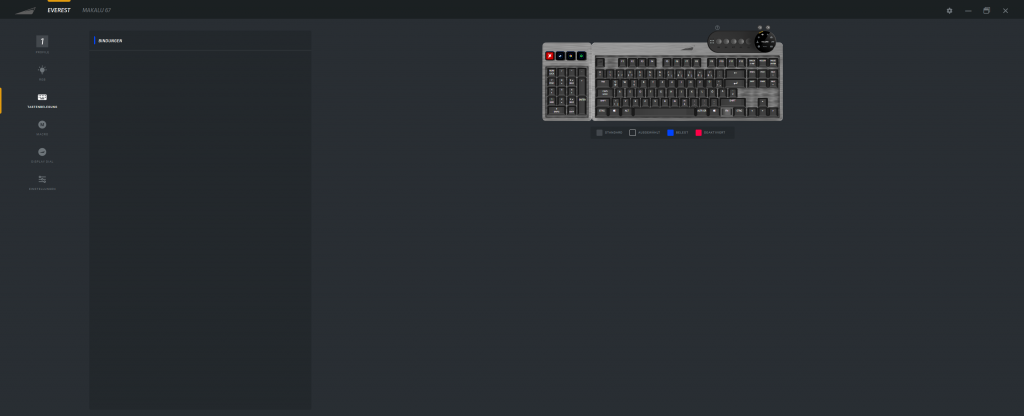 Mountain Everest Max Gaming-Tastatur Software weiteres Bild zur Nutzeroberfläche