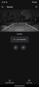 Nachtsicht der Ring Stick Up Cam Pro Überwachungskamera im Vormenü