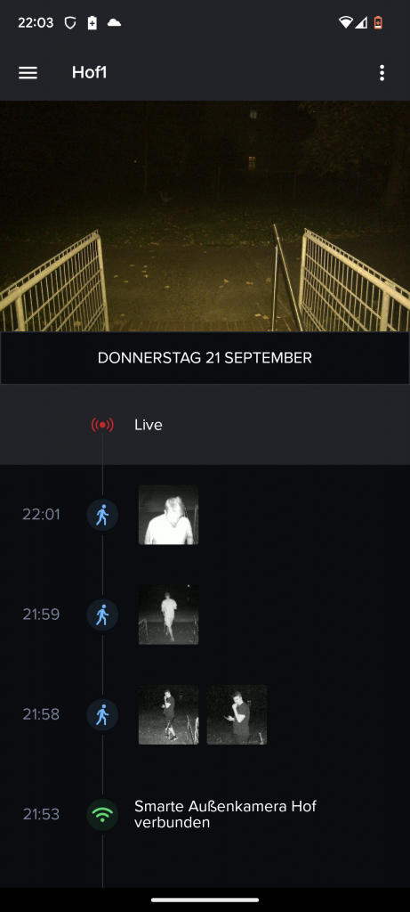 Netatmo Presence Überwachungskamera Nachtsicht mit Licht