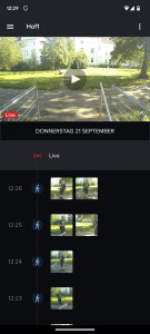Netatmo Presence Überwachungskamera Timeline
