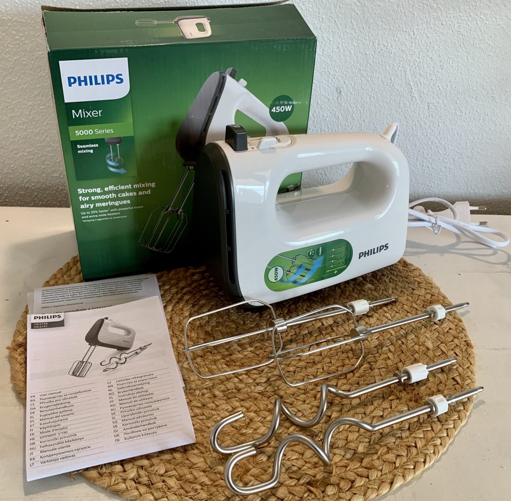 Philips HR3741:00 Handmixer ausgepackt mit Zubehör