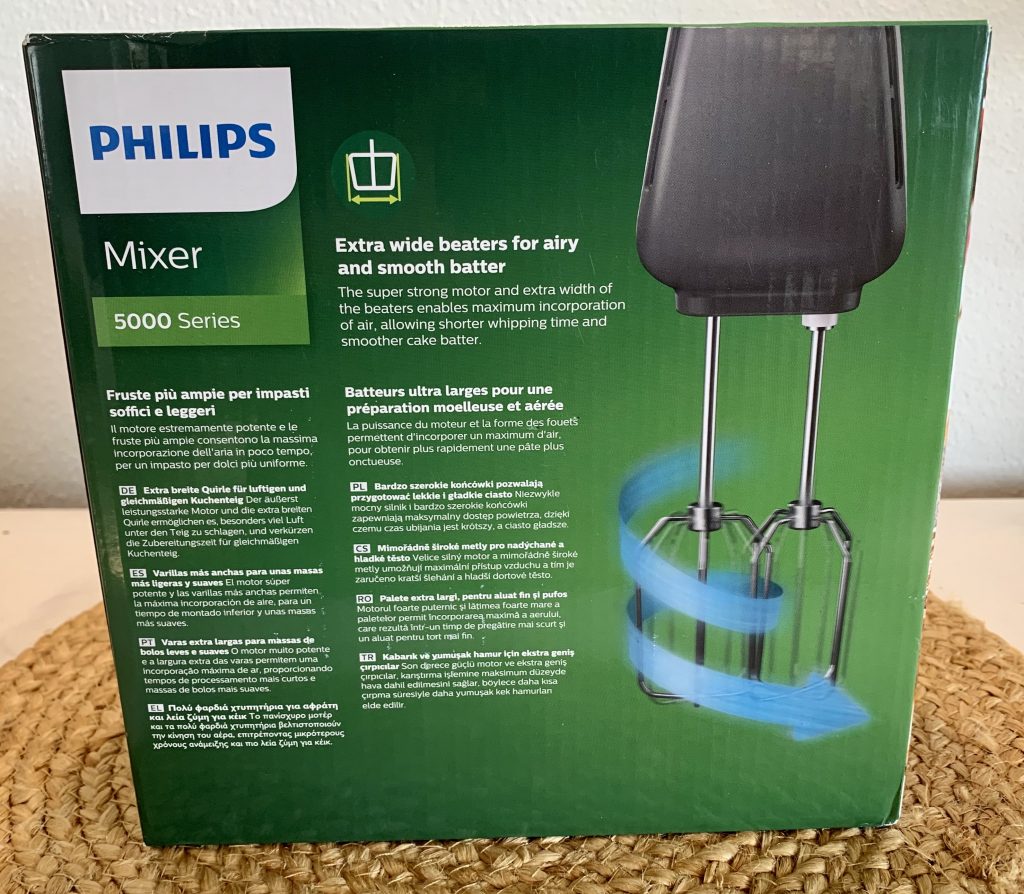 Philips HR3741:00 Handmixer im Karton von hinten