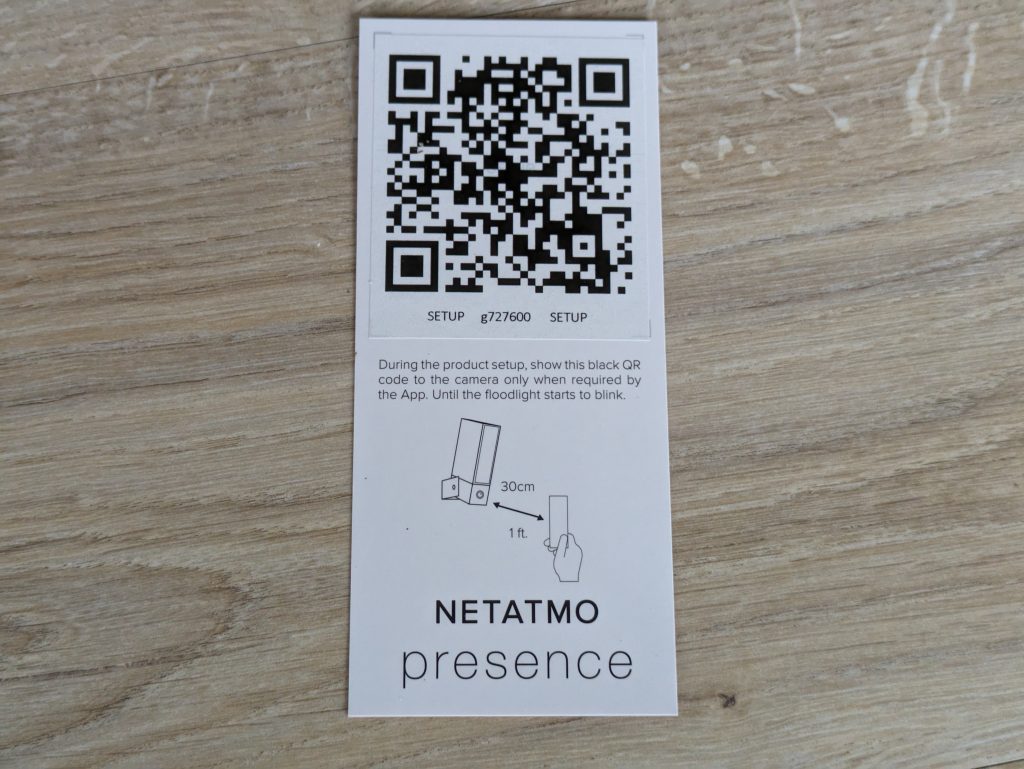 QR-Code der Netatmo Presence Überwachungskamera