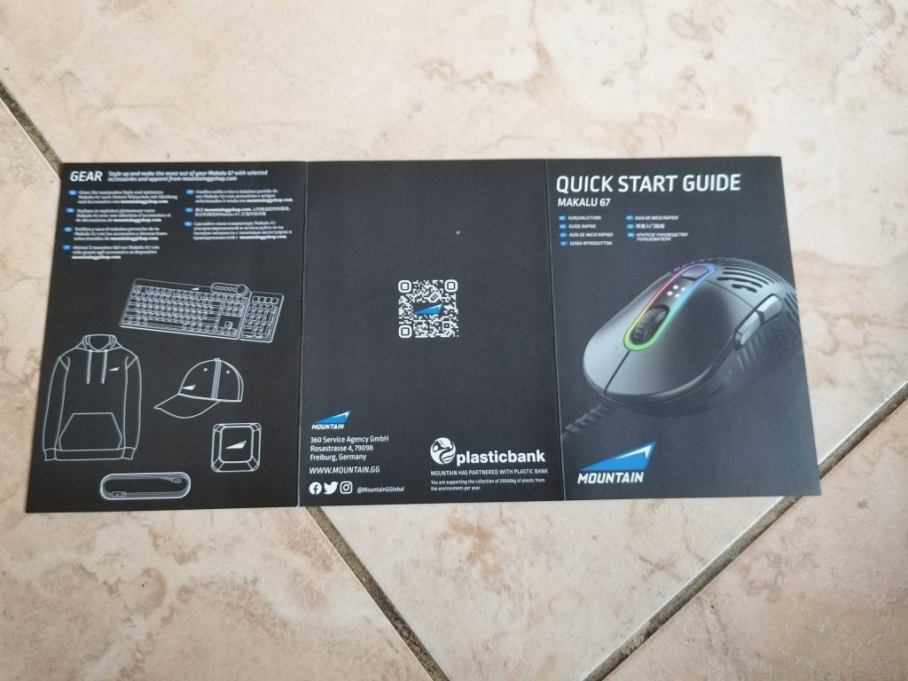 Quick-Start-Guide der Mountain Makalu 67 Gaming-Maus