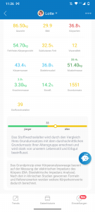RENPHO WLAN-Smart-Waage App Einzelwerte Infos