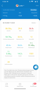 RENPHO WLAN-Smart-Waage Messwerte