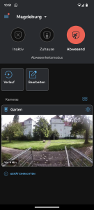 Ring Stick Up Cam Battery Überwachungskamera Dashboard der App am Tag