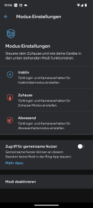 Ring Stick Up Cam Battery Überwachungskamera Modi in der App