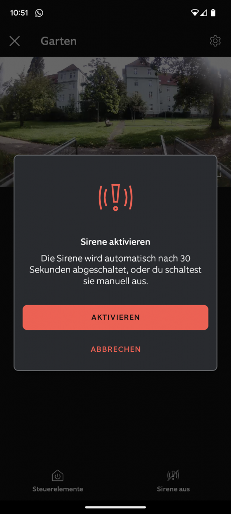Ring Stick Up Cam Battery Überwachungskamera Sirene in der App