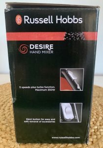 Russell Hobbs 24670-56 Handmixer im Karton von der linken Seite