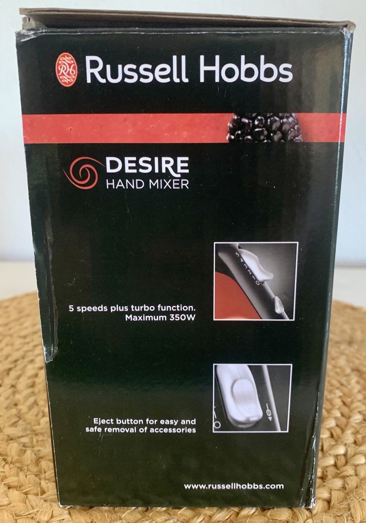 Russell Hobbs 24670-56 Handmixer im Karton von der linken Seite
