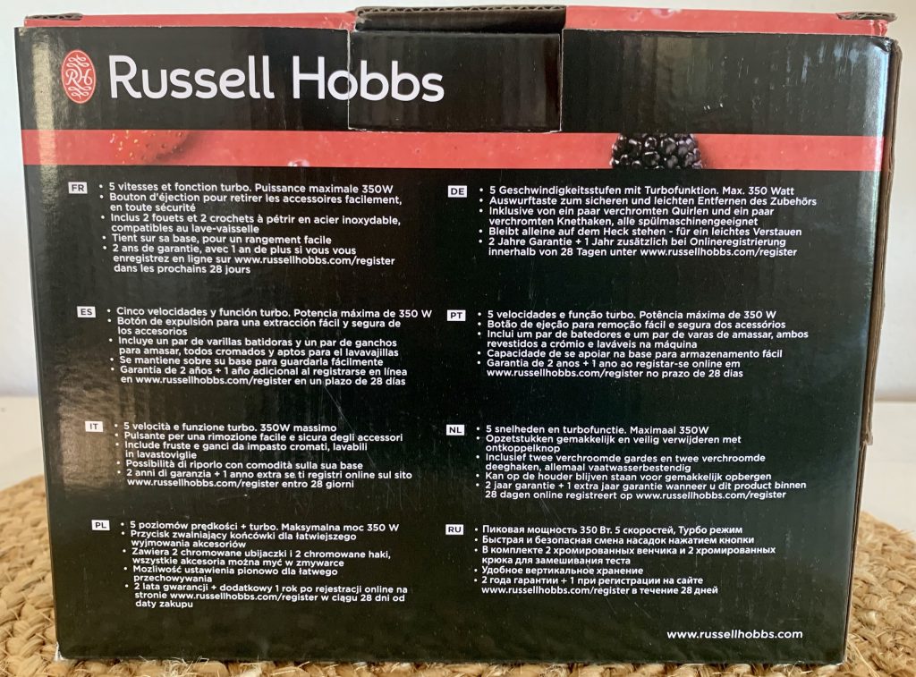 Russell Hobbs 24670-56 Handmixer im Karton von hinten