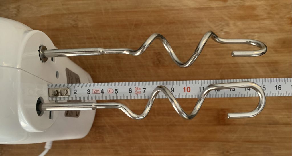 SEVERIN HM 3820 Handmixer Länge der Knethaken