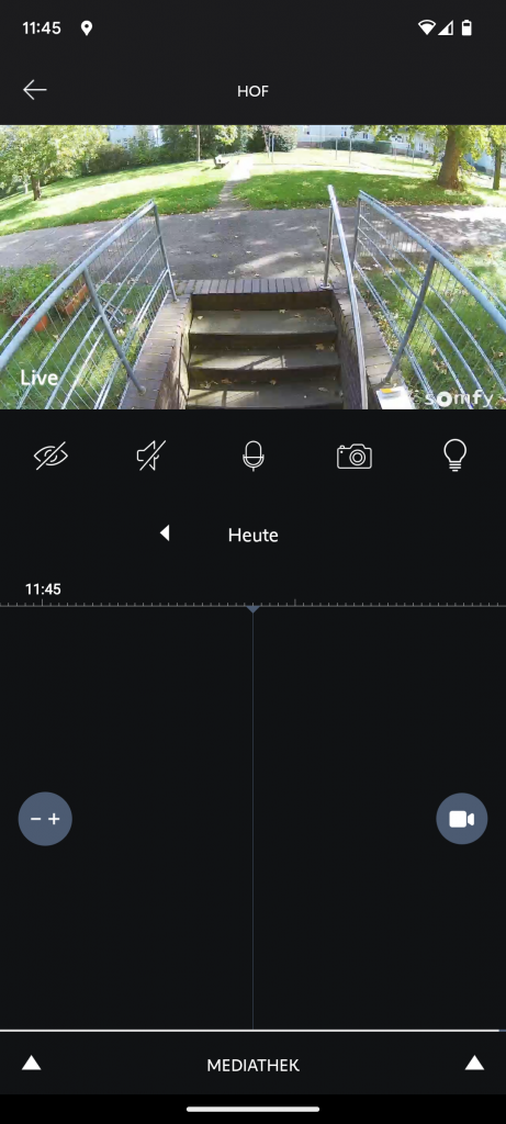 Somfy 2401563 Überwachungskamera Aufnahme in der App