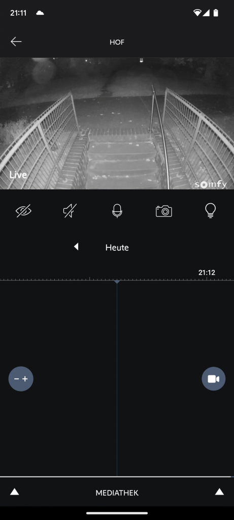 Somfy 2401563 Überwachungskamera Nachtansicht in der App