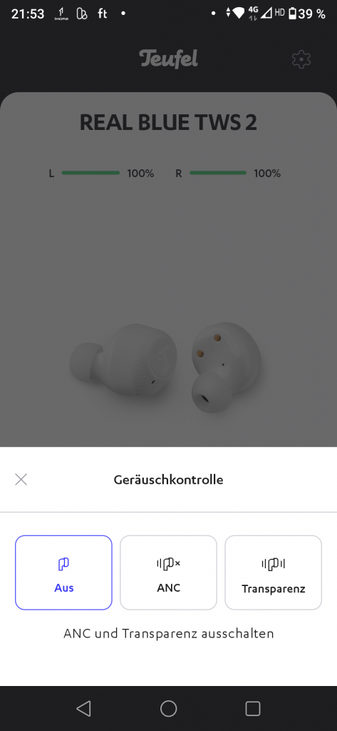 Teufel Real Blue TWS 2 Kopfhörer Screenshot 2