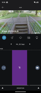 Timeline der Somfy 2401563 Überwachungskamera