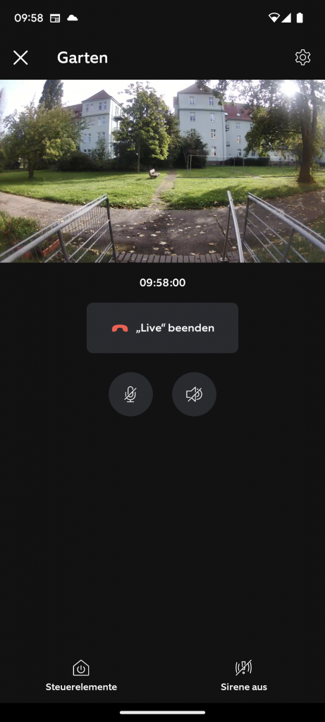 Übersicht der Ring Stick Up Cam Battery Überwachungskamera in der App