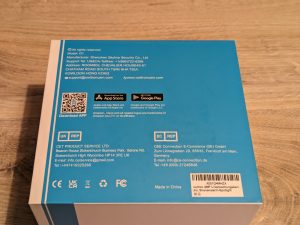 Verpackung der Owltron O1 Überwachungskamera von hinten