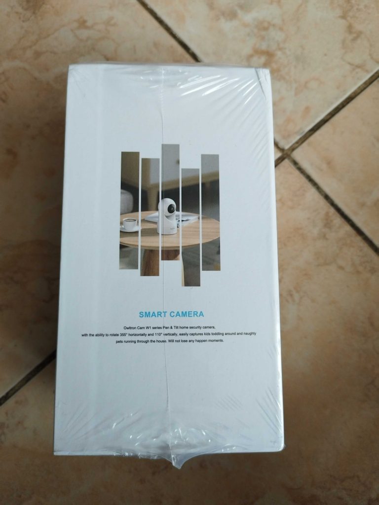 Verpackung der Owltron W1 Überwachungskamera von hinten
