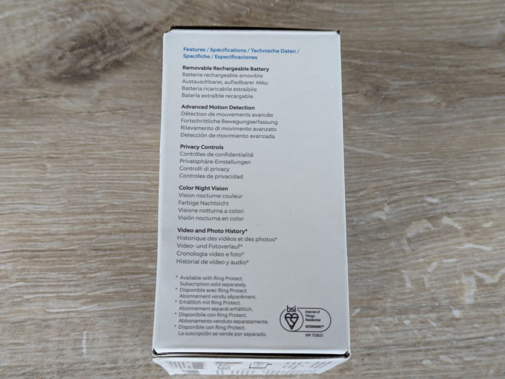 Verpackung der Ring Stick Up Cam Battery Überwachungskamera v4