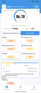 Vitafit Personenwaage App Infos Einzelwerte