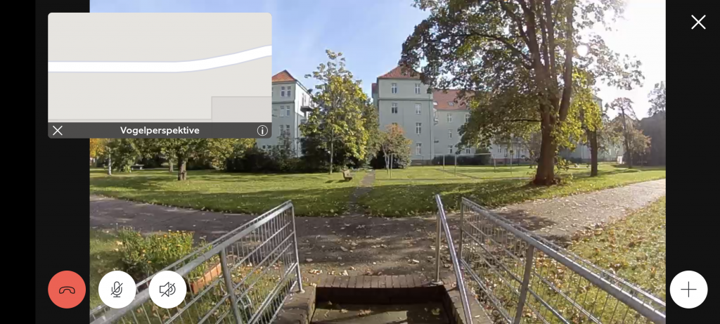Vogelperspektiv der Ring Stick Up Cam Pro Überwachungskamera im Vollbild