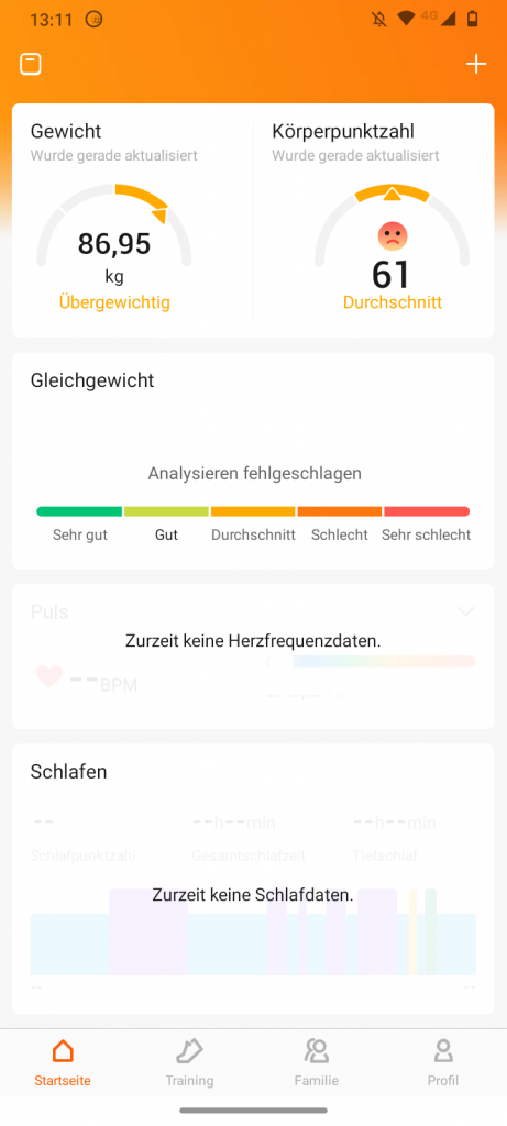 Xiaomi Mi Smart Scale 2 Messwerte