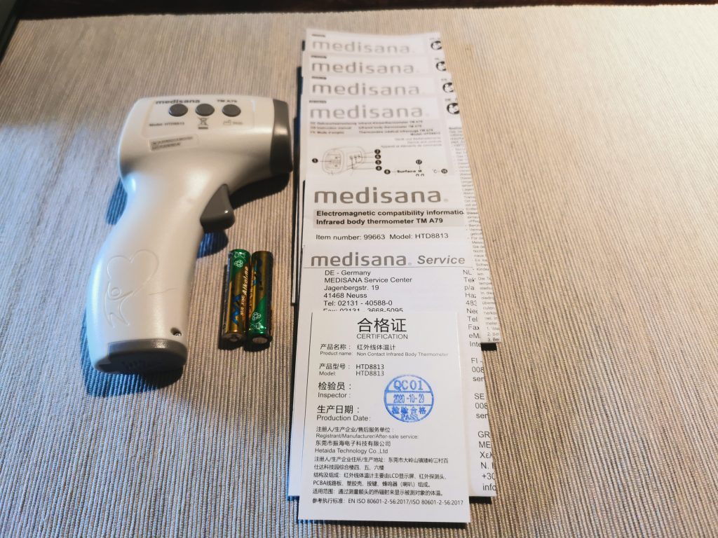 medisana TM A79 Stirnthermometer Lieferumfang