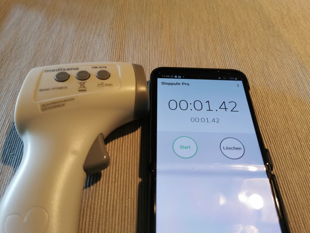 medisana TM A79 Stirnthermometer Messdauer